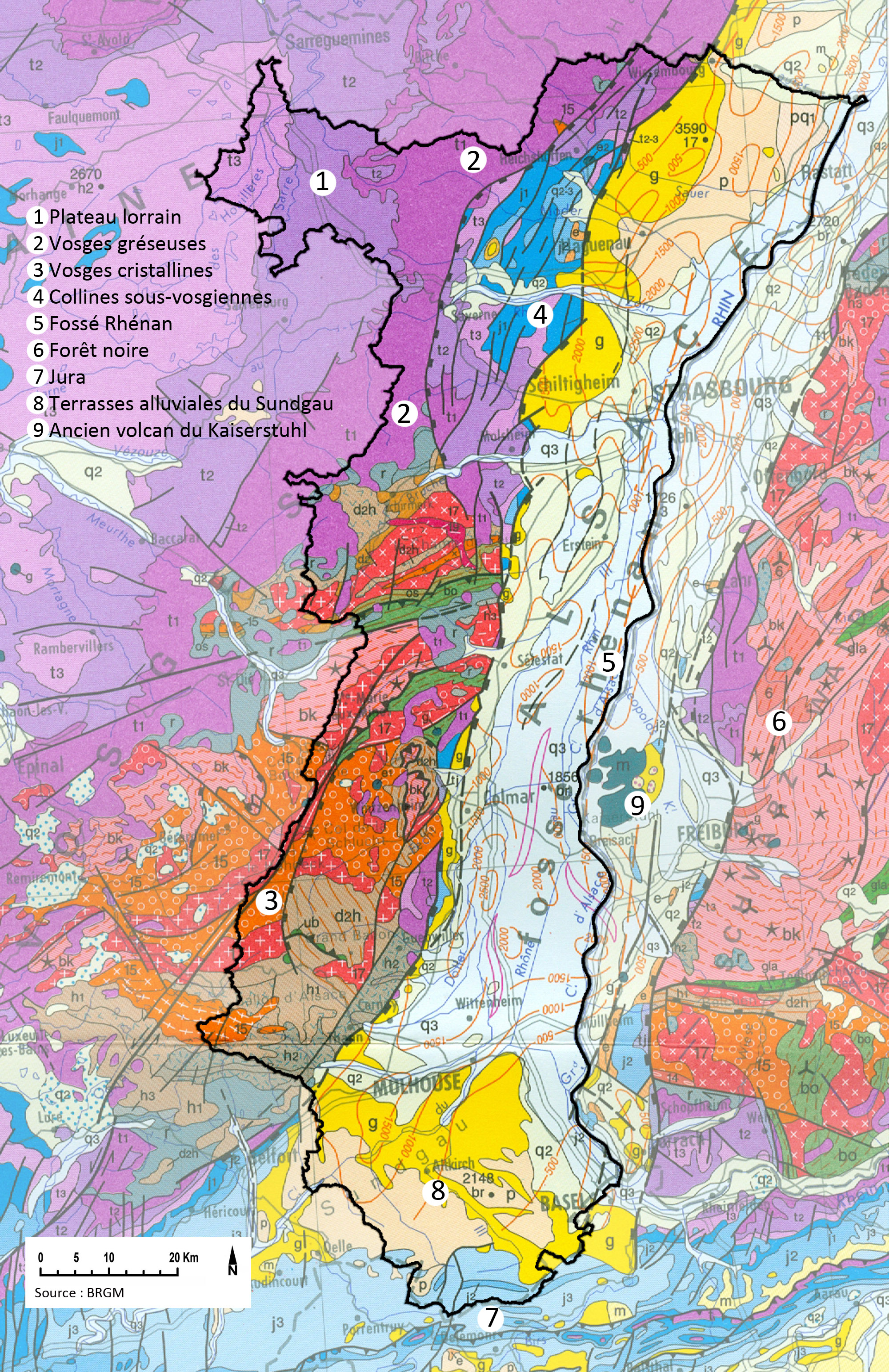 Carte géologique de l'Alsace